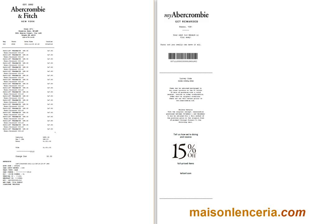 USA New York Abercrombie & Fitch płatność sprawdź w formacie Word i PDF scr